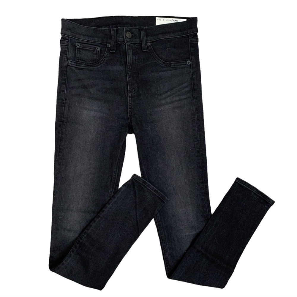 Rag & Bone High Rise Leggings in Washed Black